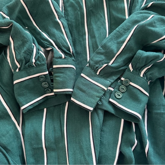 H&M Maxi Dress Front Button Up Green size 12 Women - Picture 8 of 11